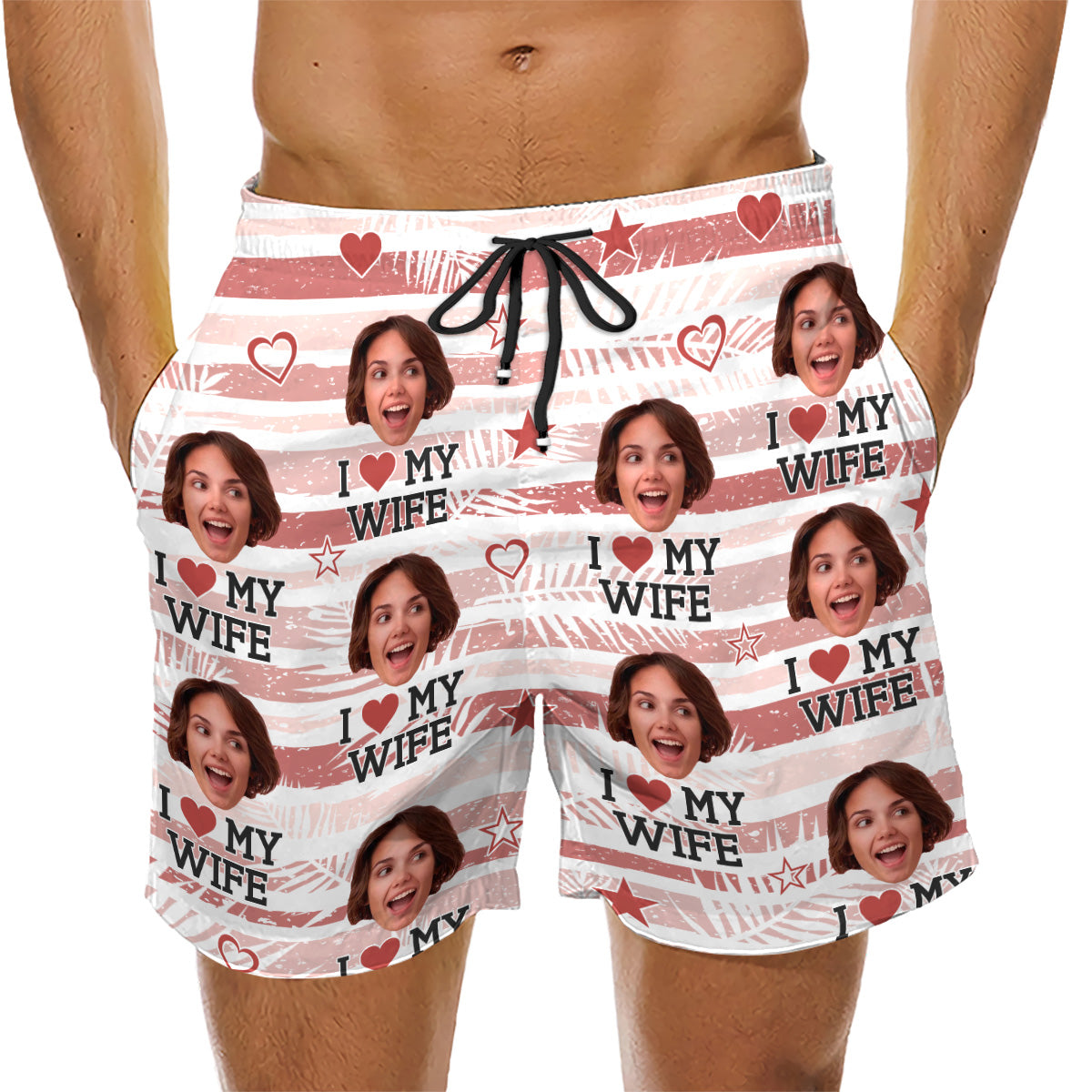 I Love My Wife - Personalized Custom Beach Shorts
