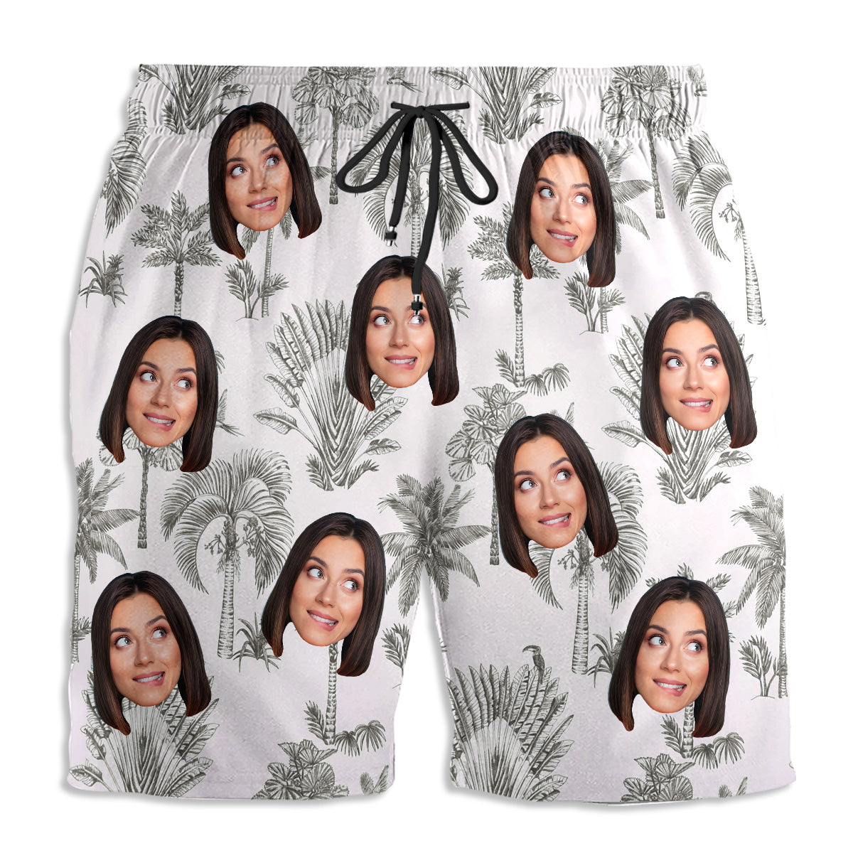 Toile De Jouy Style - Personalized Custom Beach Shorts