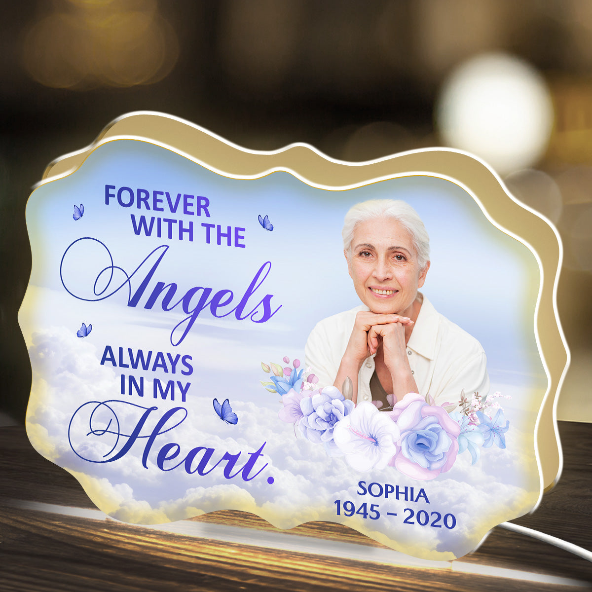 Forever With The Angels - Personalized Custom Light Box