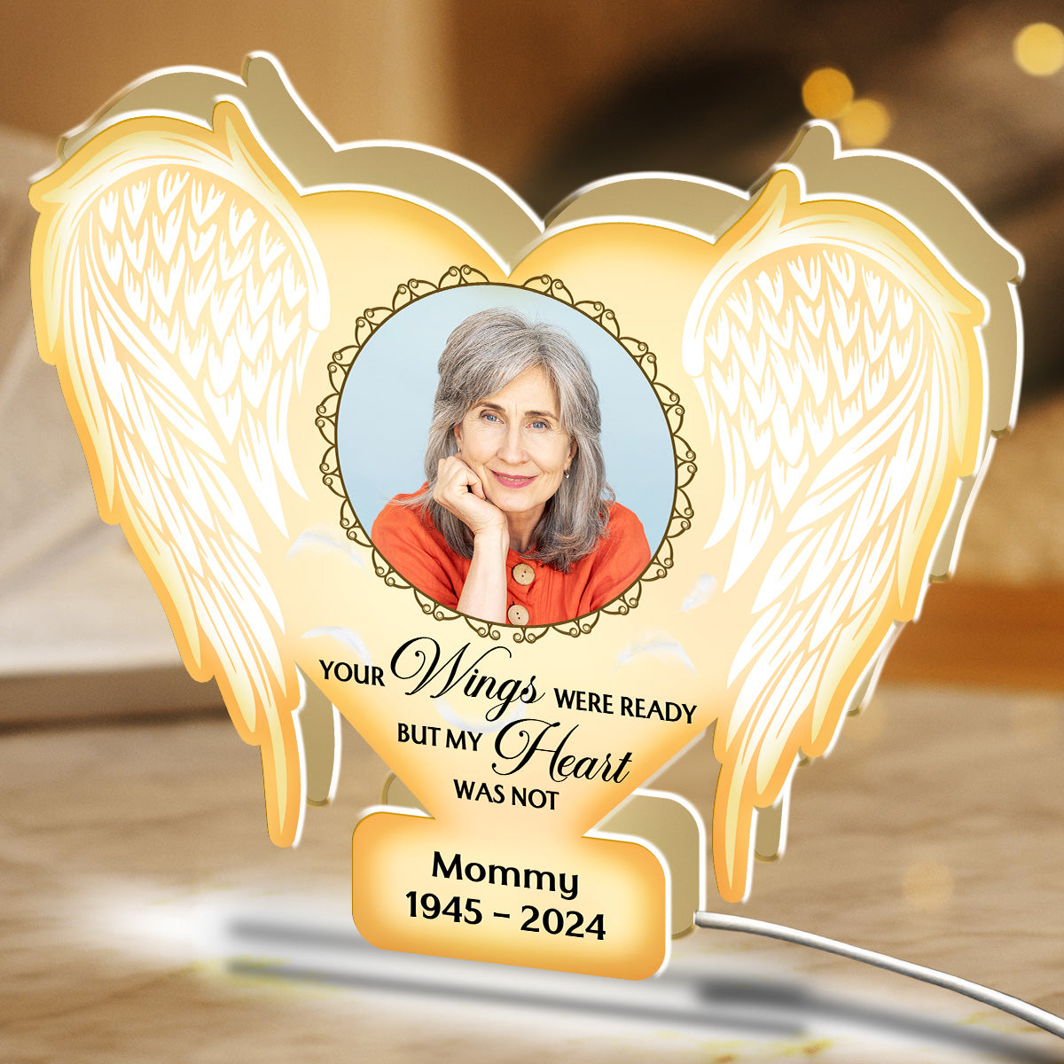 Your Wings Were Ready But Our Hearts Were Not - Personalized Light Box