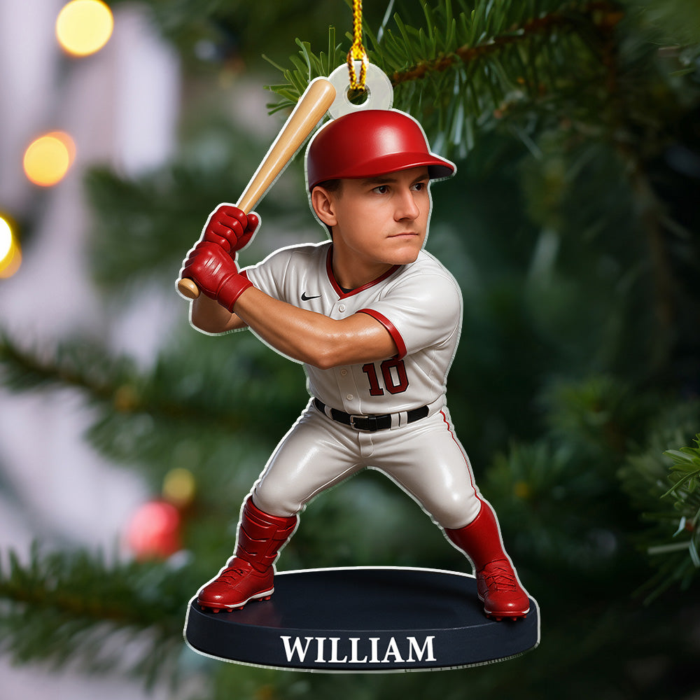 Deck The Halls With Baseballs - Personalized Custom Acrylic Ornament