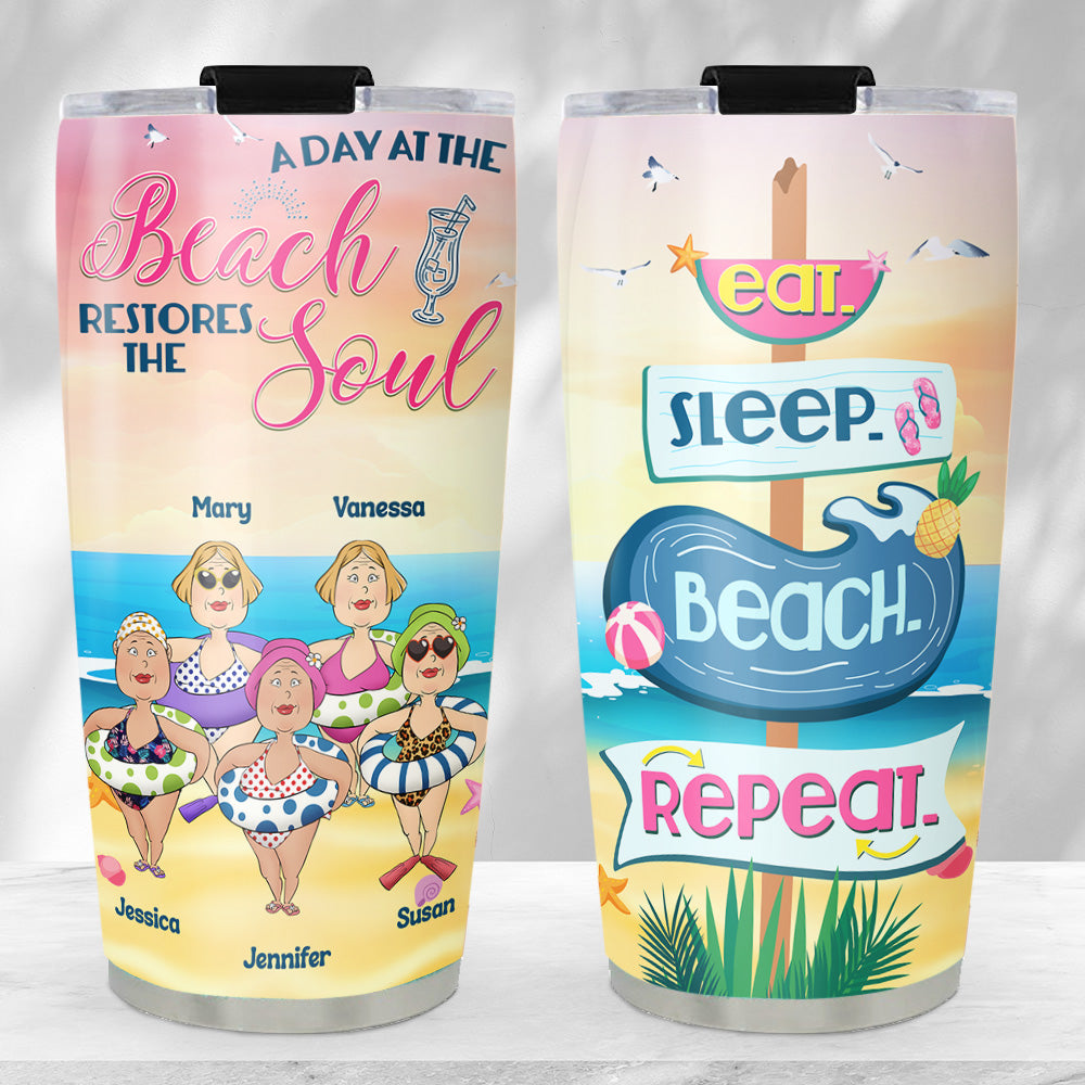 A Day At The Beach - Personalized Custom Tumbler