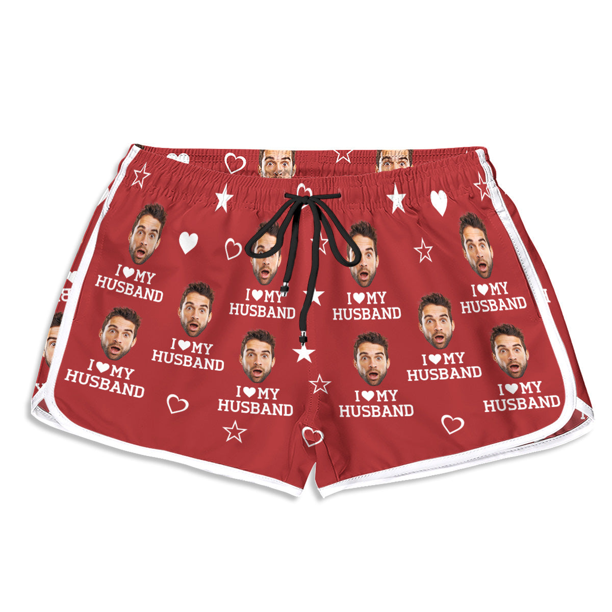 I Love My Partner  - Personalized Custom Couple Beach Shorts