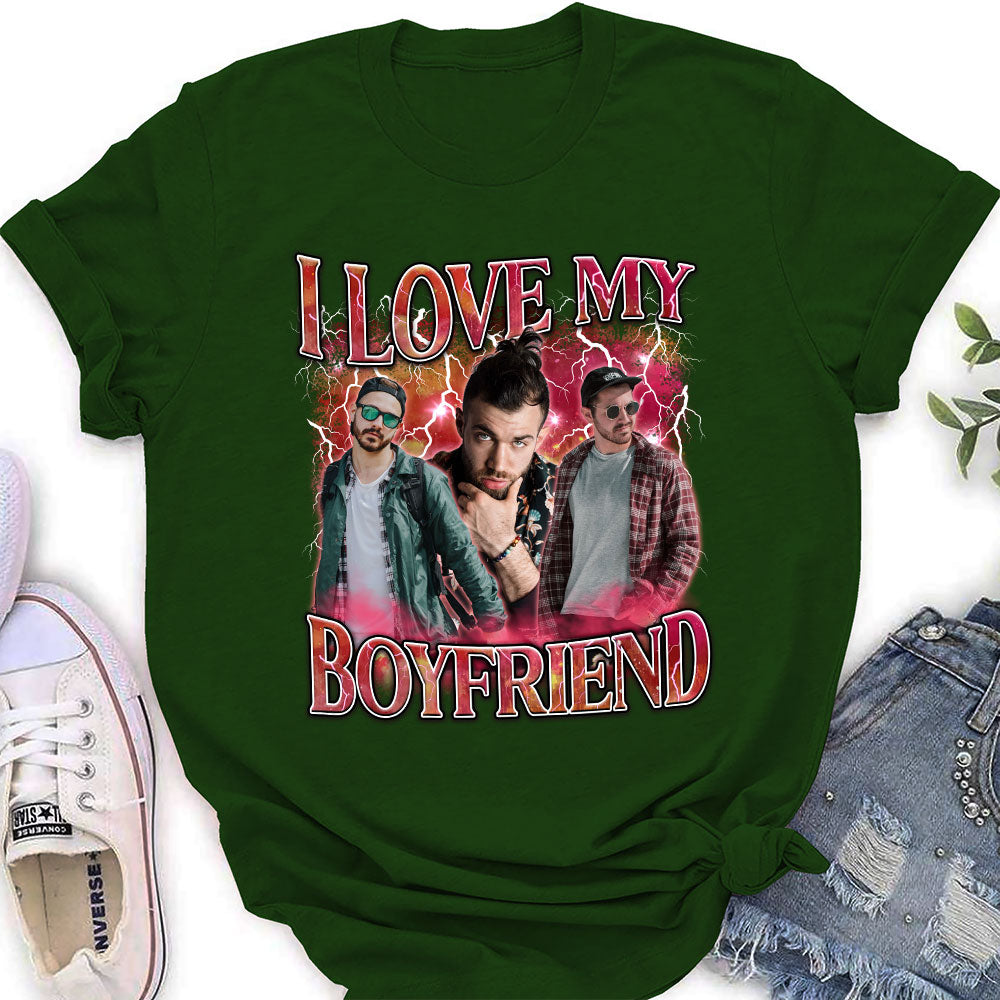 Custom I Love My Girlfriend - Personalized Custom Women's T-shirt