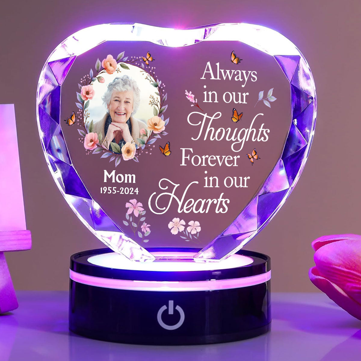 Forever In My Heart - Personalized Custom Crystal Led Light