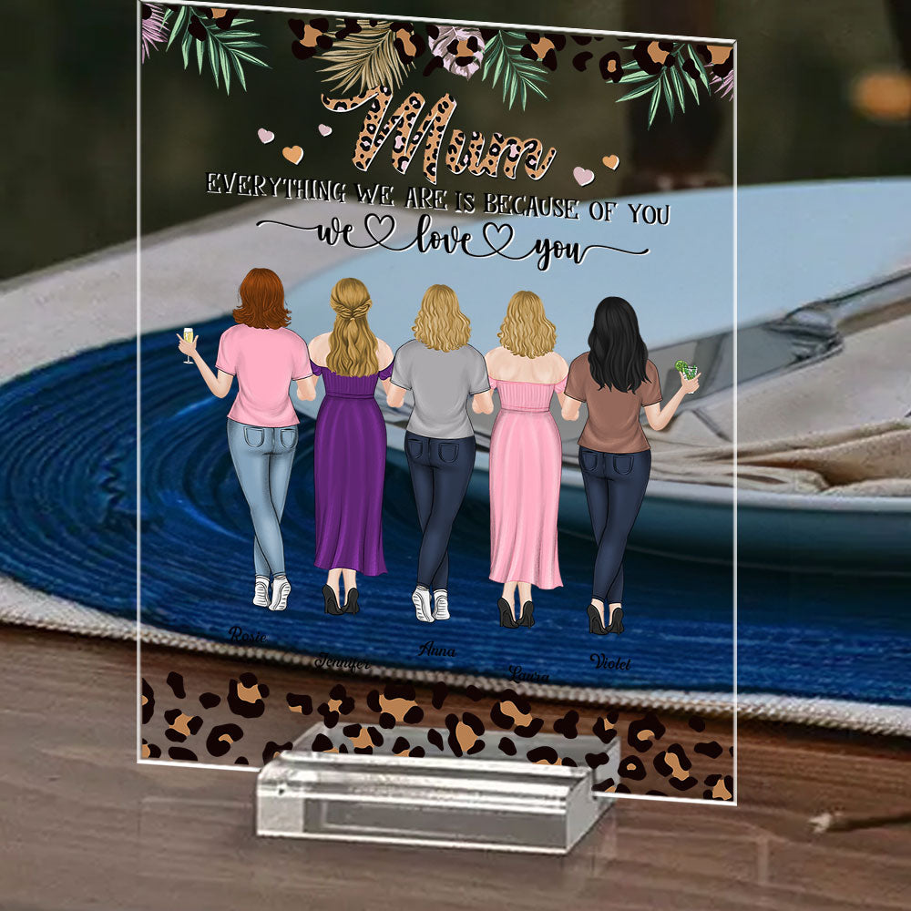 Mother And Daughter - Personalized Custom Acrylic Plaque With Base