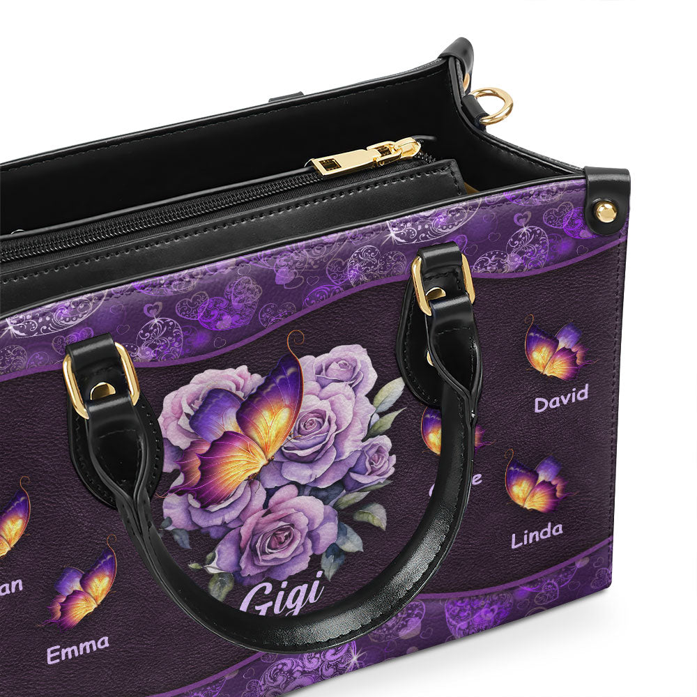 Grandma Butterfly - Personalized Custom Leather Bag