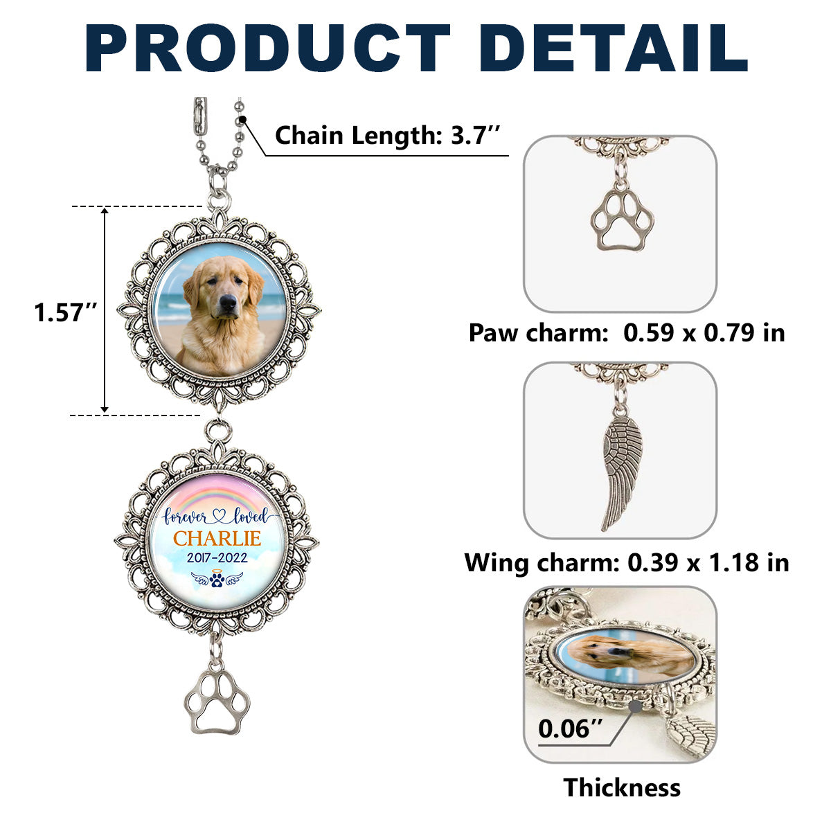 Custom Photo Forever Loved - Personalized Custom Charming Ornament