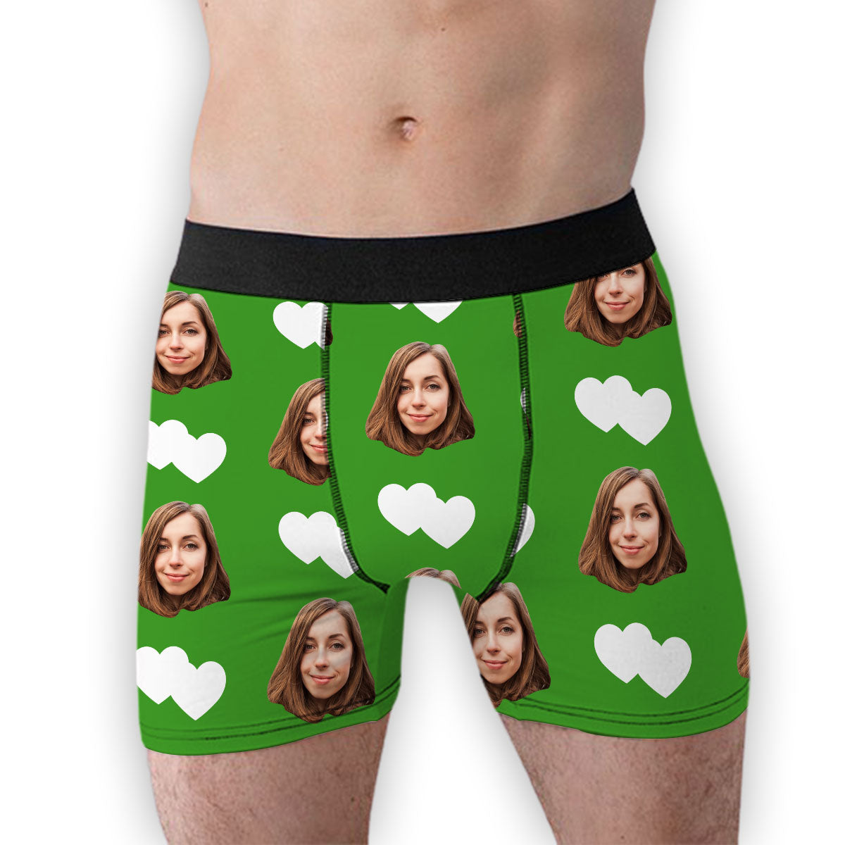 Love Heart - Personalized Photo Men's Boxer Briefs