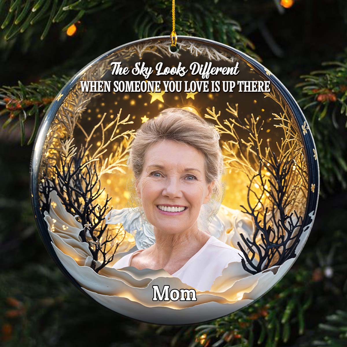 Custom Photo The Sky Looks Different - Personalized Custom Acrylic Ornament