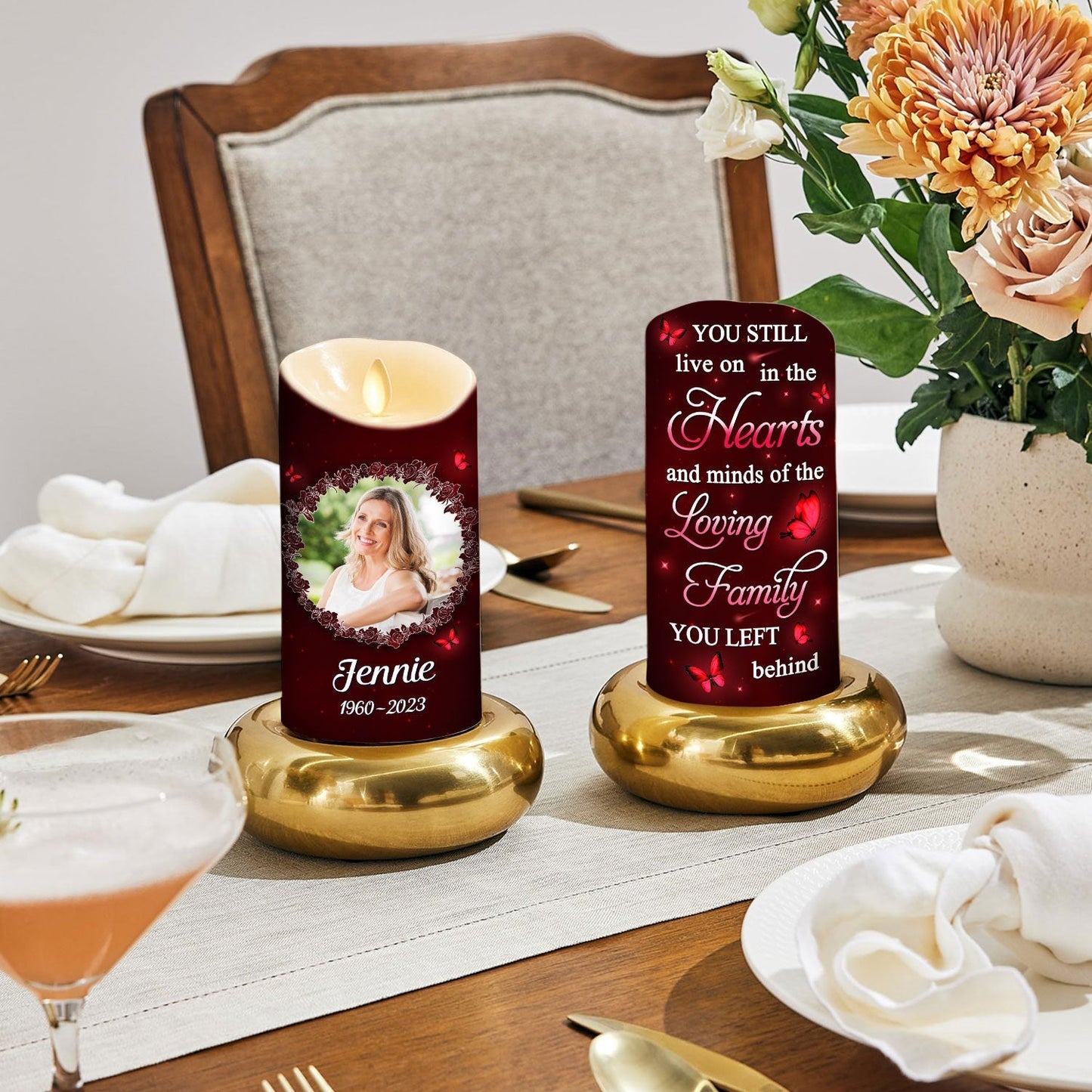 Hearts And Minds - Personalized Custom LED Candle
