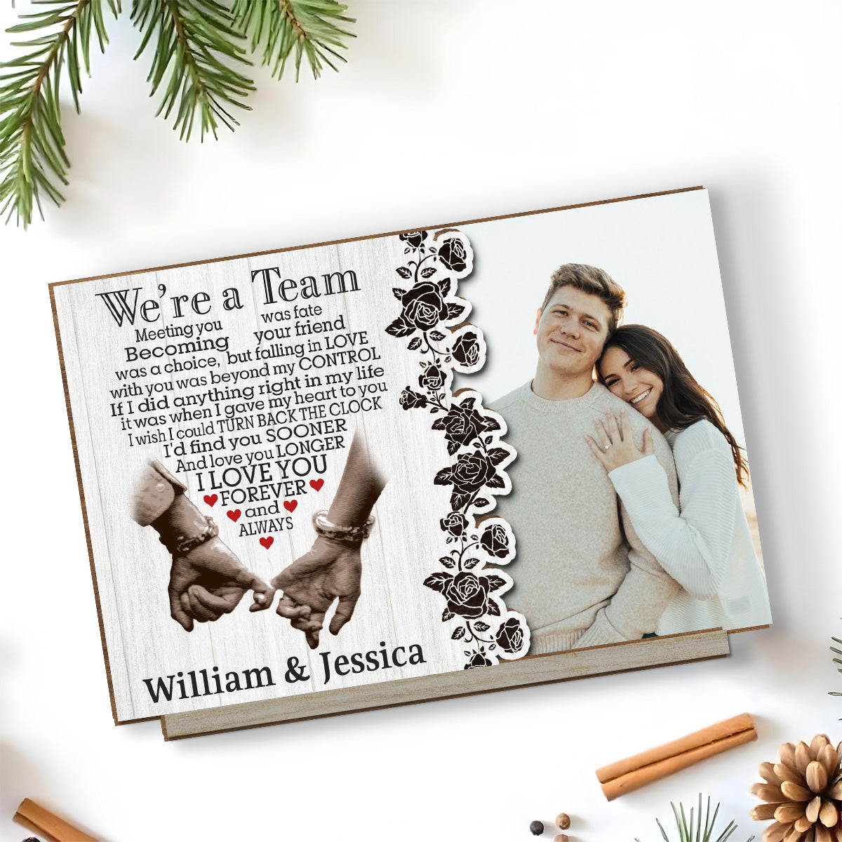 Meeting You Was Fate - Personalized Custom 2-Layer Wood Plaque With Flat Base