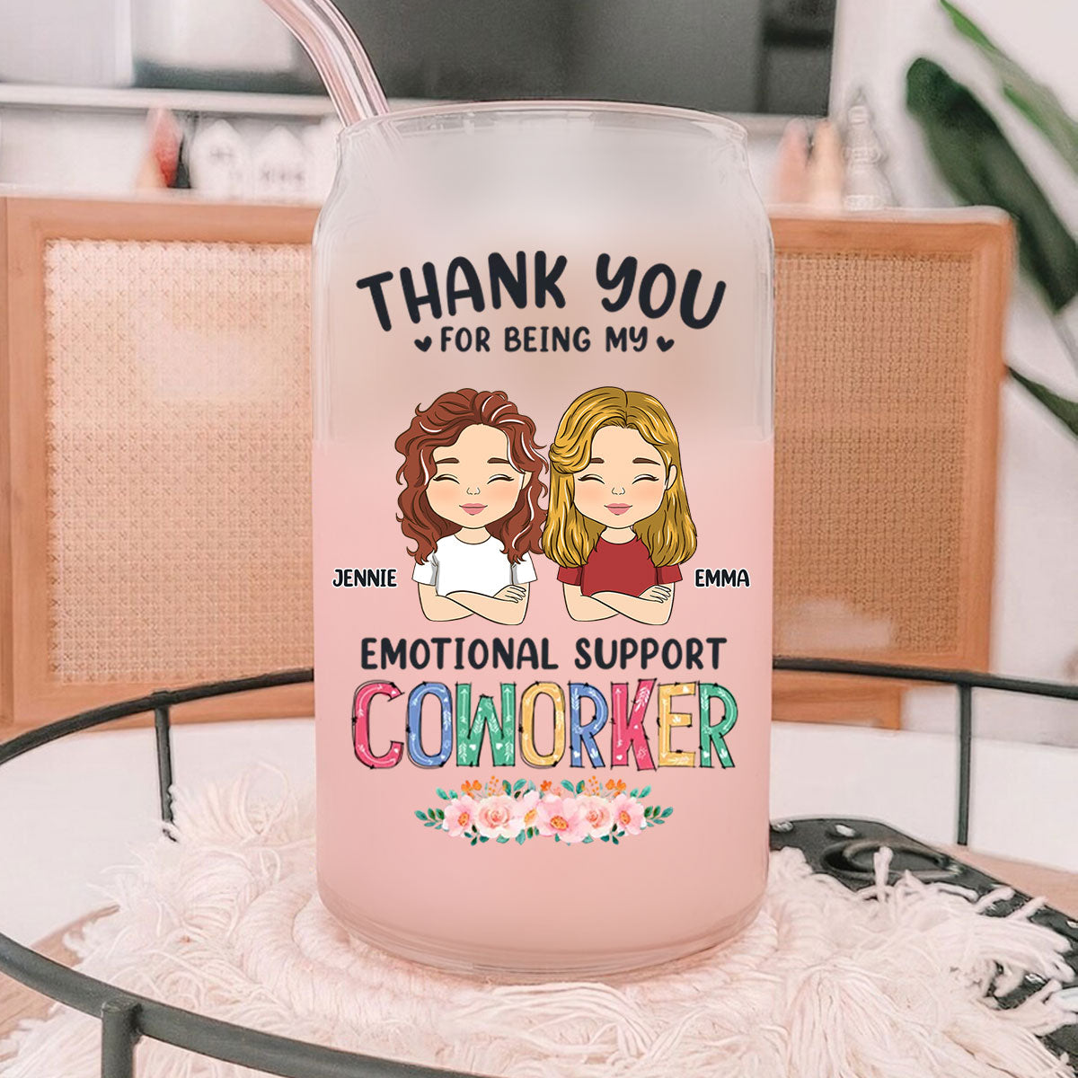 Thanks For Being My Unpaid Therapist - Personalized Custom Glass Can