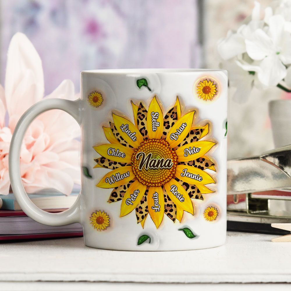 Nana Sunflower - Personalized Custom 3D Inflated Effect Mug