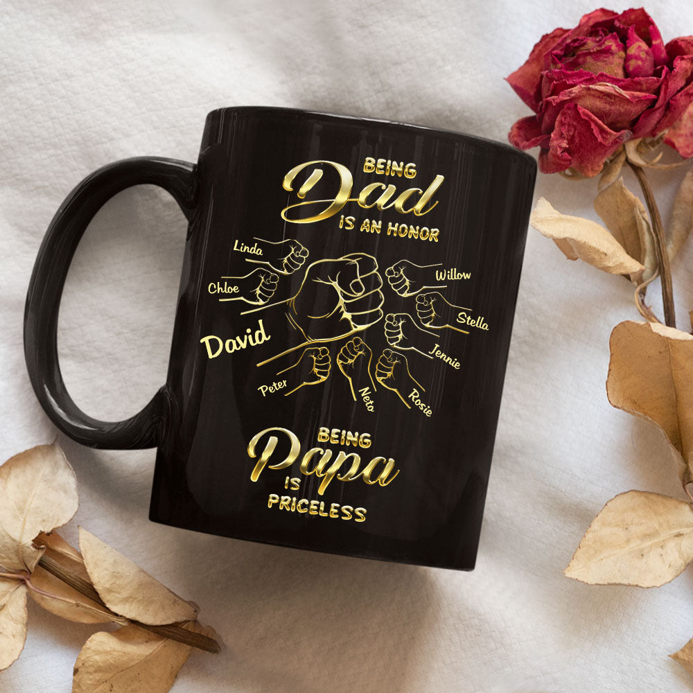 Being Dad And Papa - Personalized Custom Coffee Mug