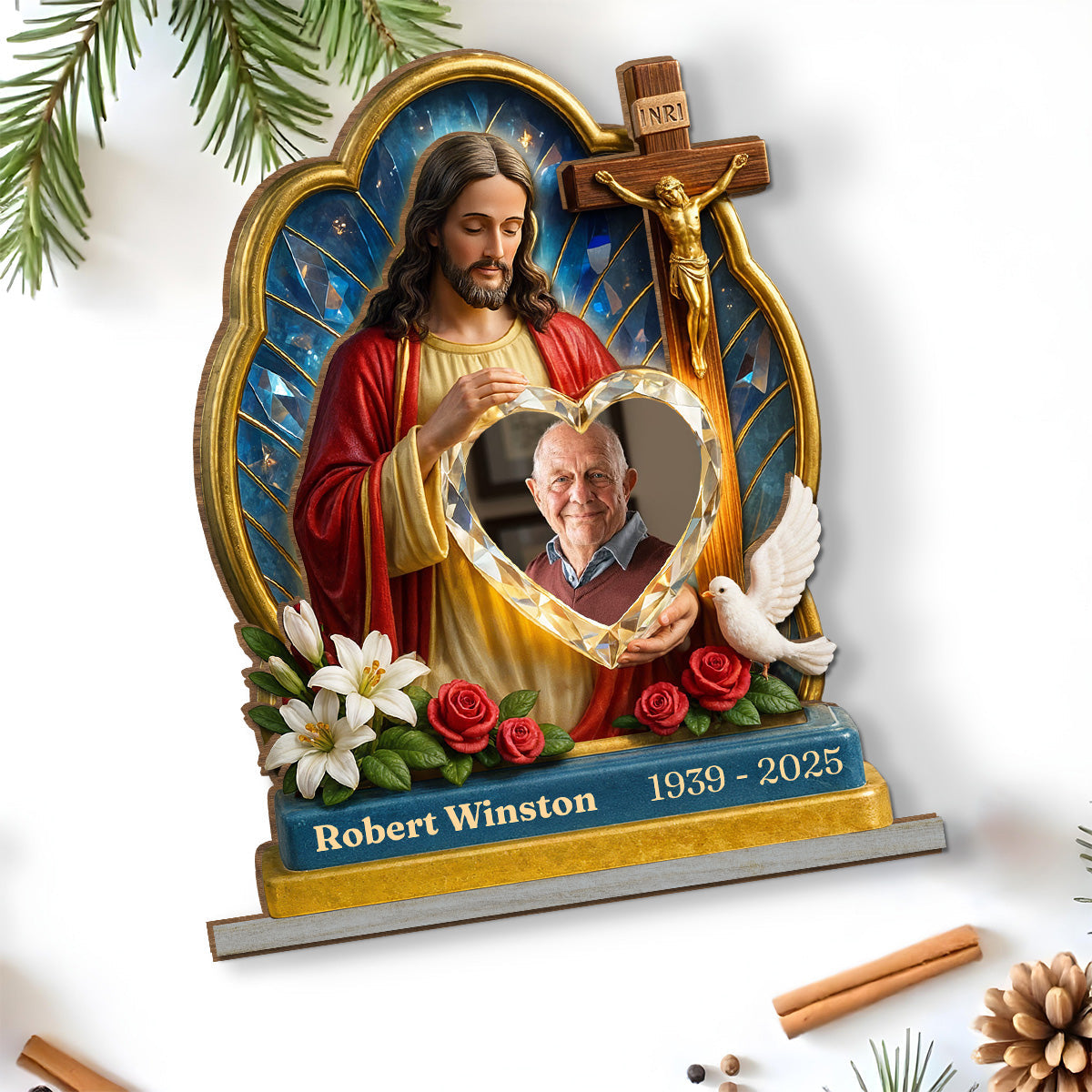 Guardian Of My Heart - Personalized Custom 2-Layer Wood Plaque With Flat Base