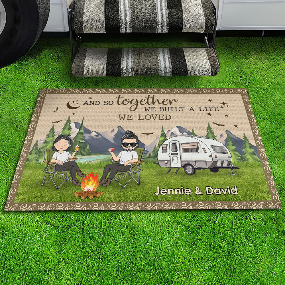 We Built A Life We Love - Personalized Custom Doormat