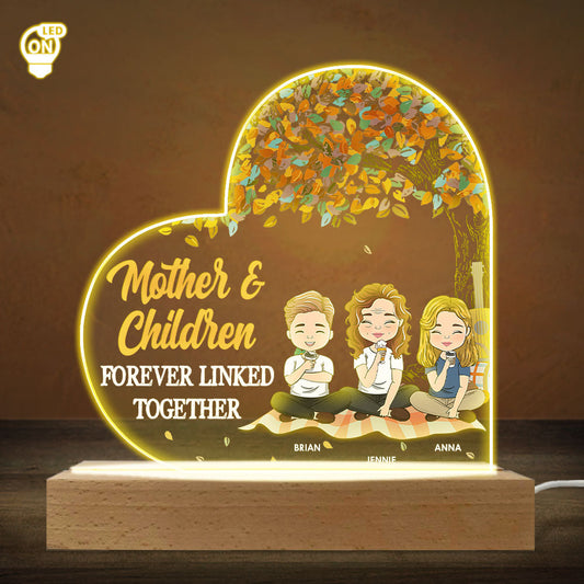 Mother And Son Forever Linked Together - Personalized Custom LED Light