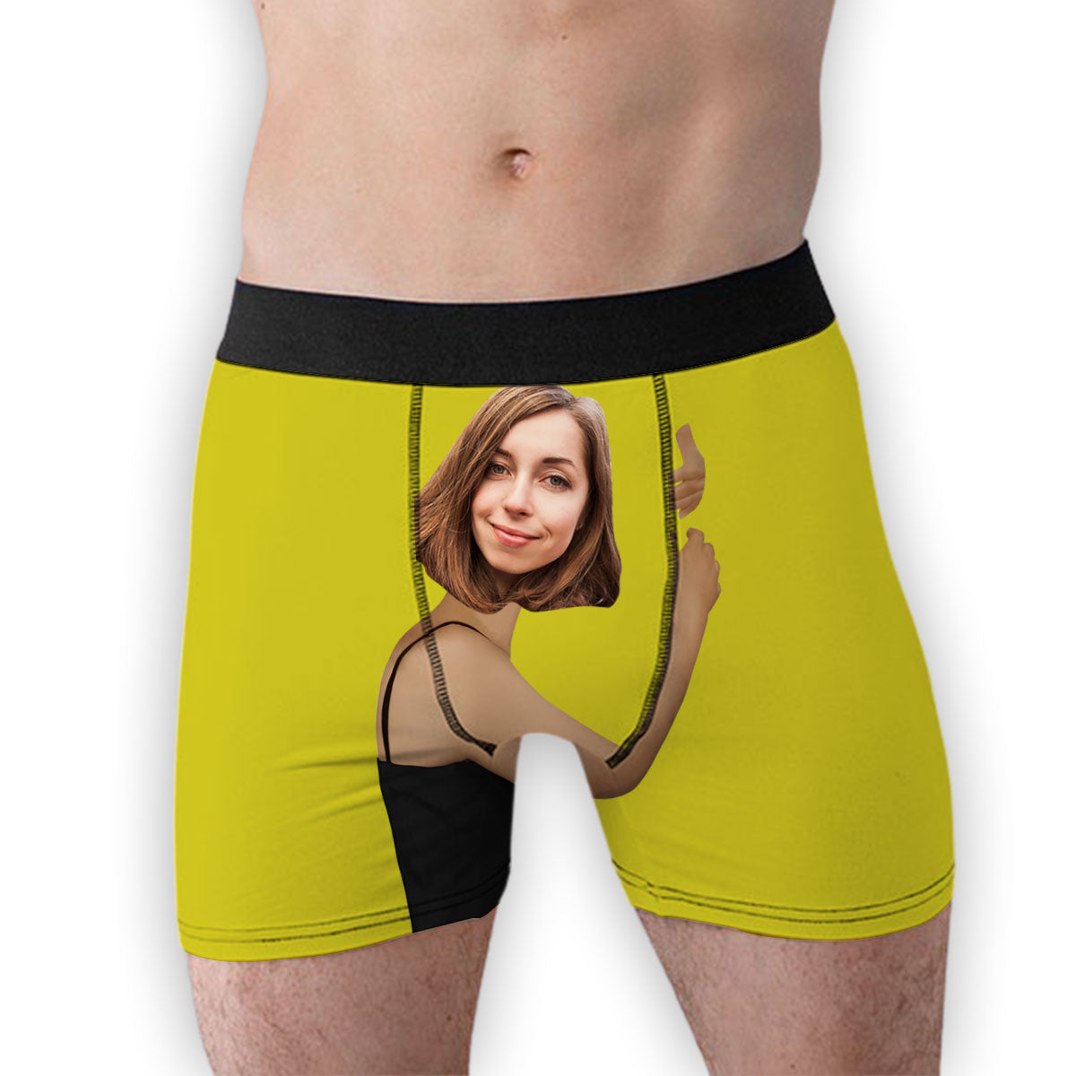 A Big Hug - Personalized Photo Men's Boxer Briefs