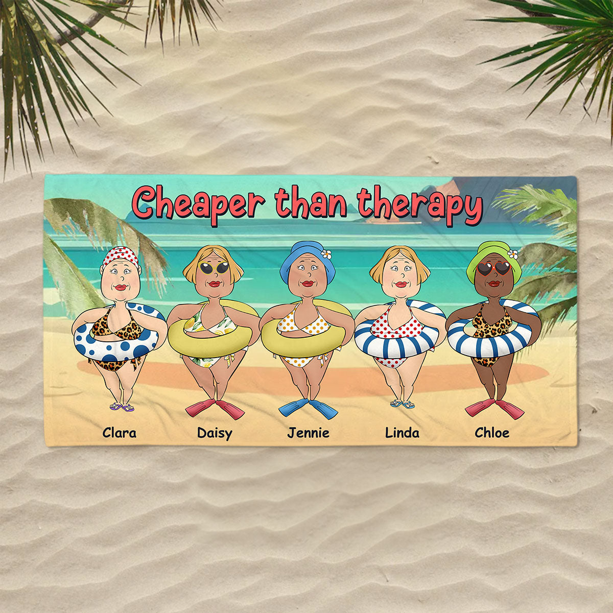 Cheaper Than Therapy - Personalized Custom Beach Towel