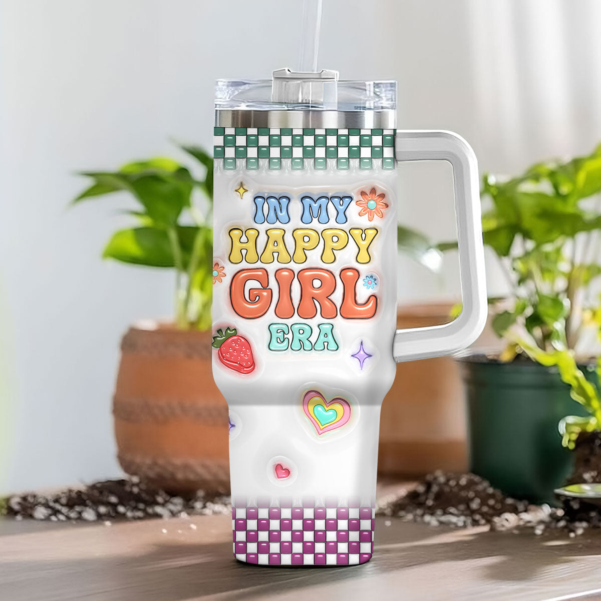 In Happy Girl Era - Personalized Custom 3D Inflated Effect Printed 40 Oz Tumbler