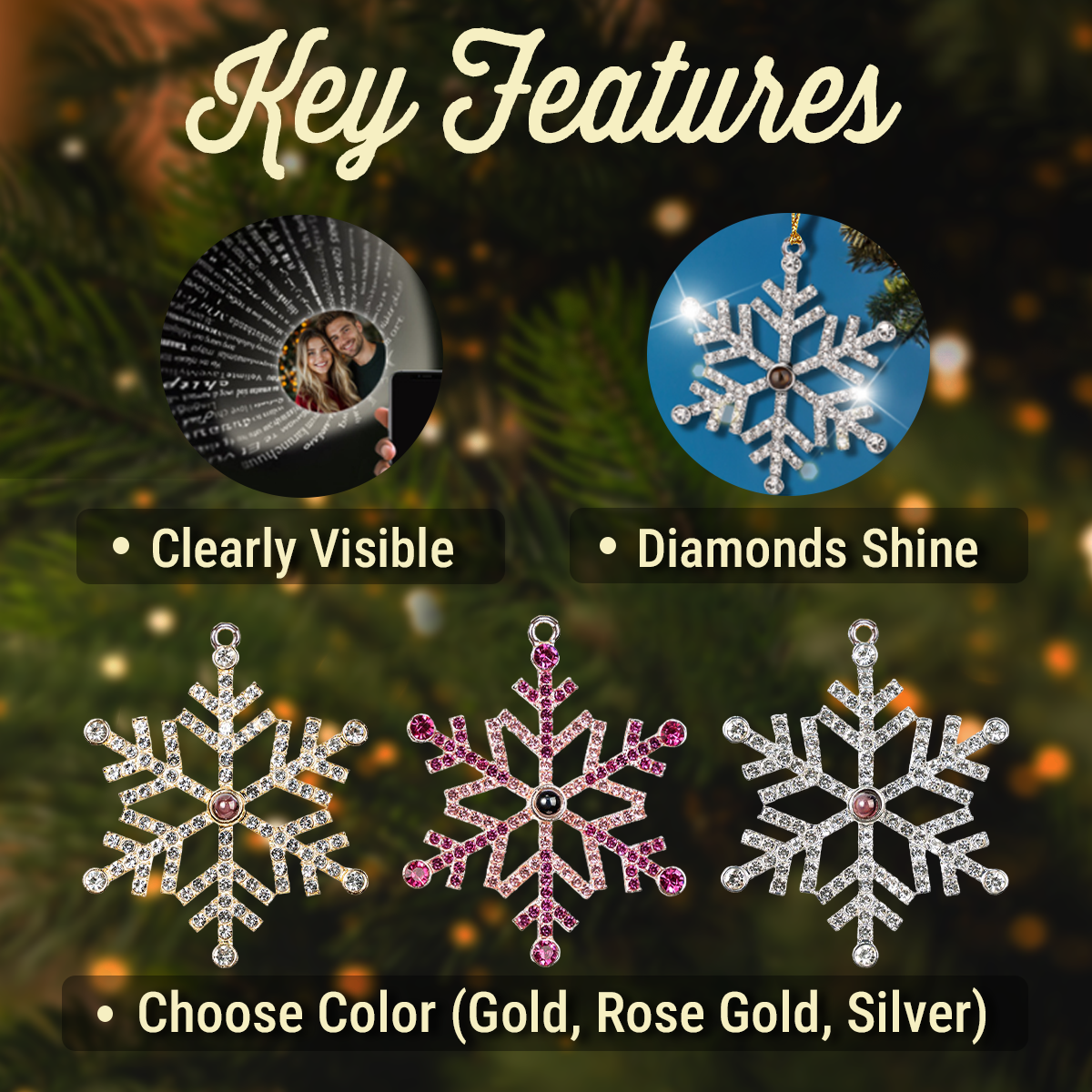 Lay Here With Me - Personalized Custom Photo Snowflake Projection Ornament