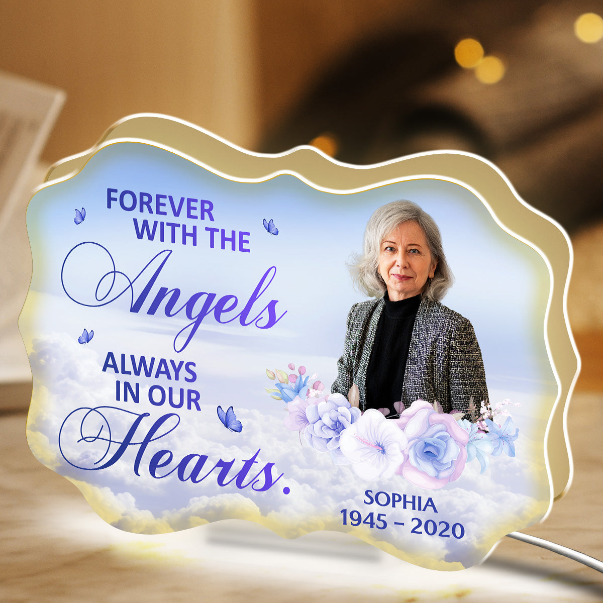 Forever With The Angels - Personalized Custom Light Box