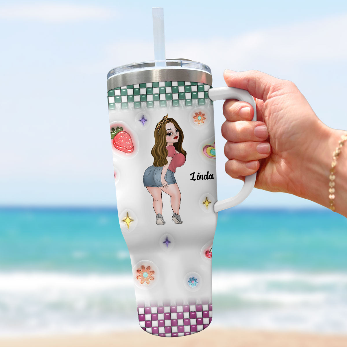 In Happy Girl Era - Personalized Custom 3D Inflated Effect Printed 40 Oz Tumbler
