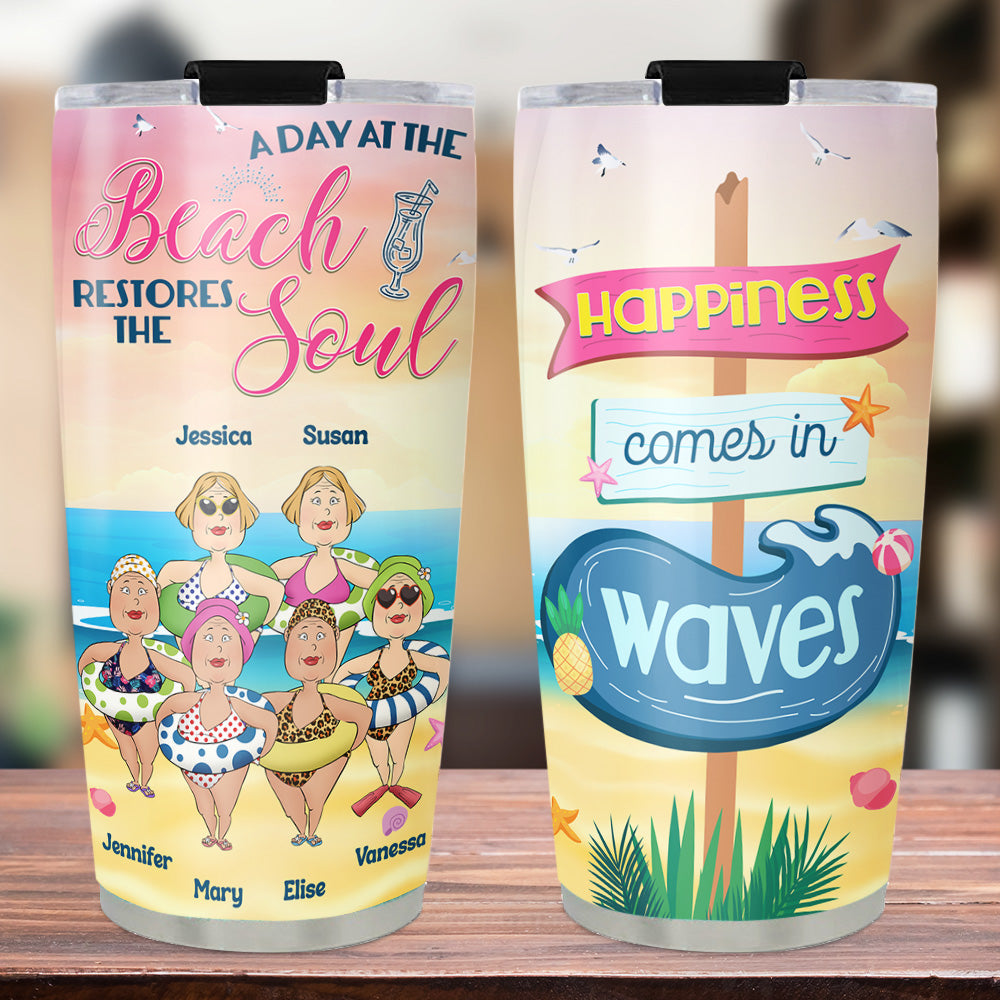A Day At The Beach - Personalized Custom Tumbler