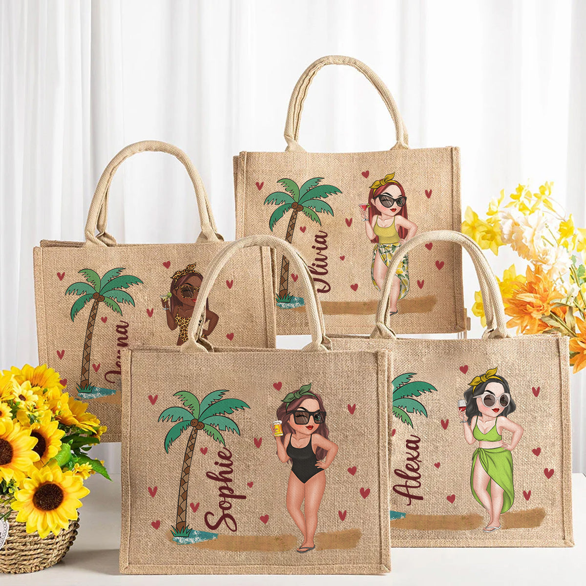 Beach Is Calling - Personalized Custom Jute Tote Bag