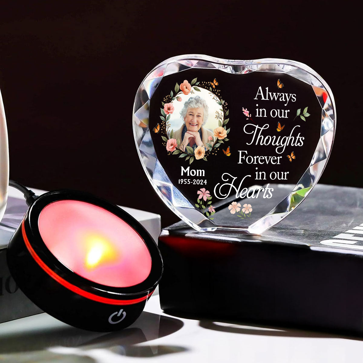 Forever In My Heart - Personalized Custom Crystal Led Light