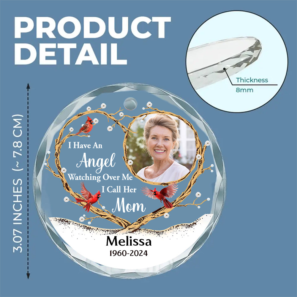 An Angel Watching Over Me - Personalized Custom Glass Ornament