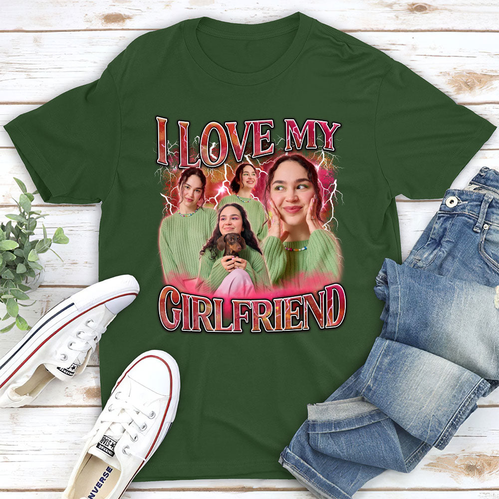 Custom I Love My Girlfriend - Personalized Custom Premium T-shirt