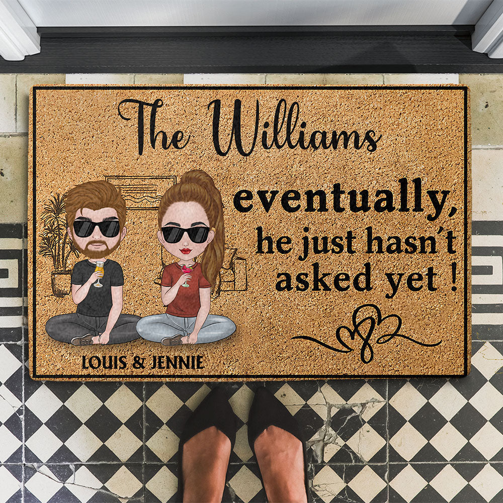 Eventually He Just - Personalized Custom Doormat