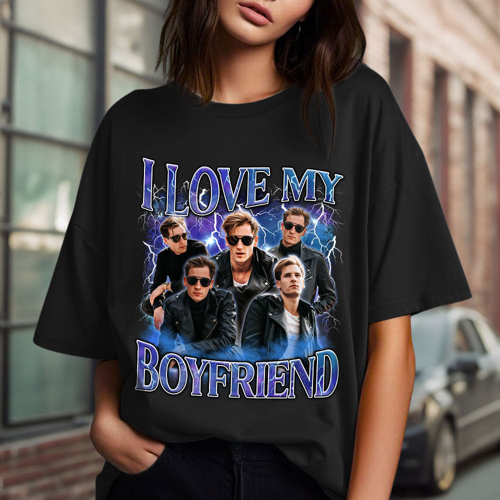 Custom I Love My Girlfriend - Personalized Custom Women's T-shirt