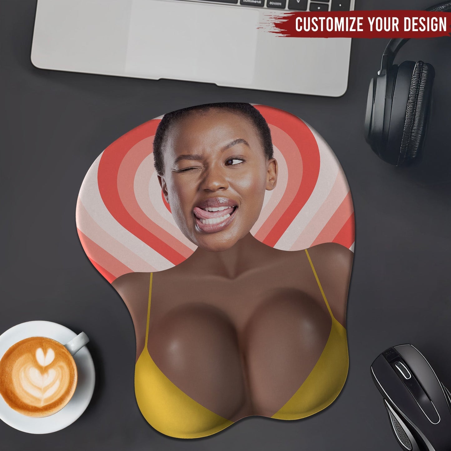 Custom Funny Face Couple Coworker Troll - Personalized Custom 3D Mouse Pad