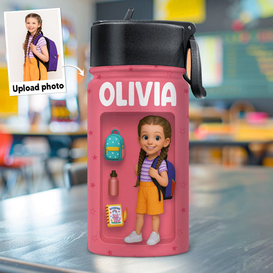 Back To School - Personalized Custom Kids Water Bottle