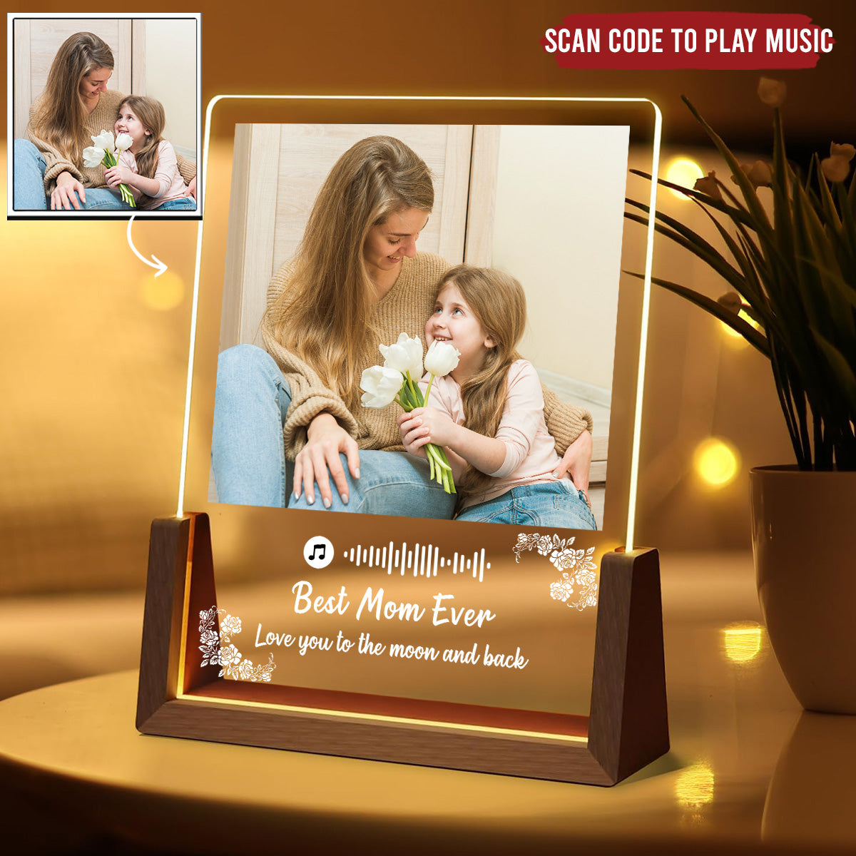 Best Mom Ever - Personalized Custom Plaque With Walnut Base