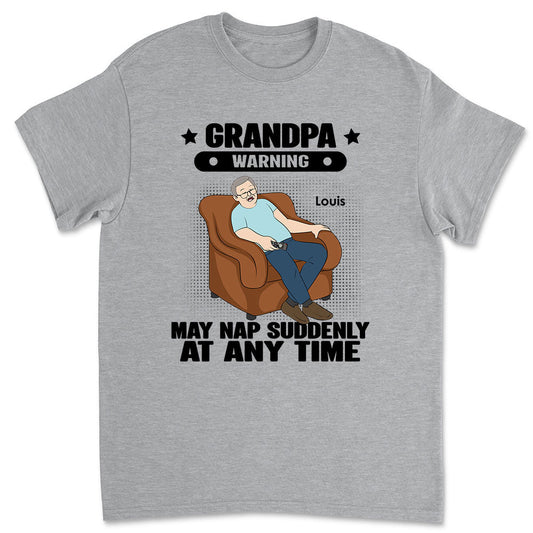 Grandpa Warning May Nap - Personalized Custom Shirt