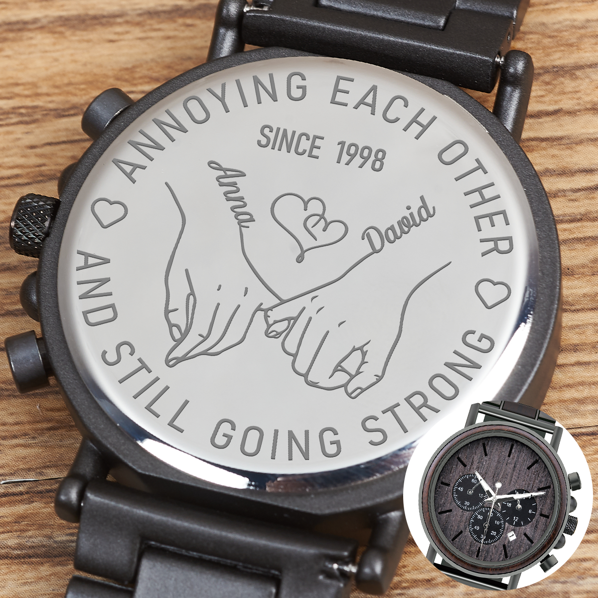Together Forever - Personalized Engraved Wooden Watches GQ026