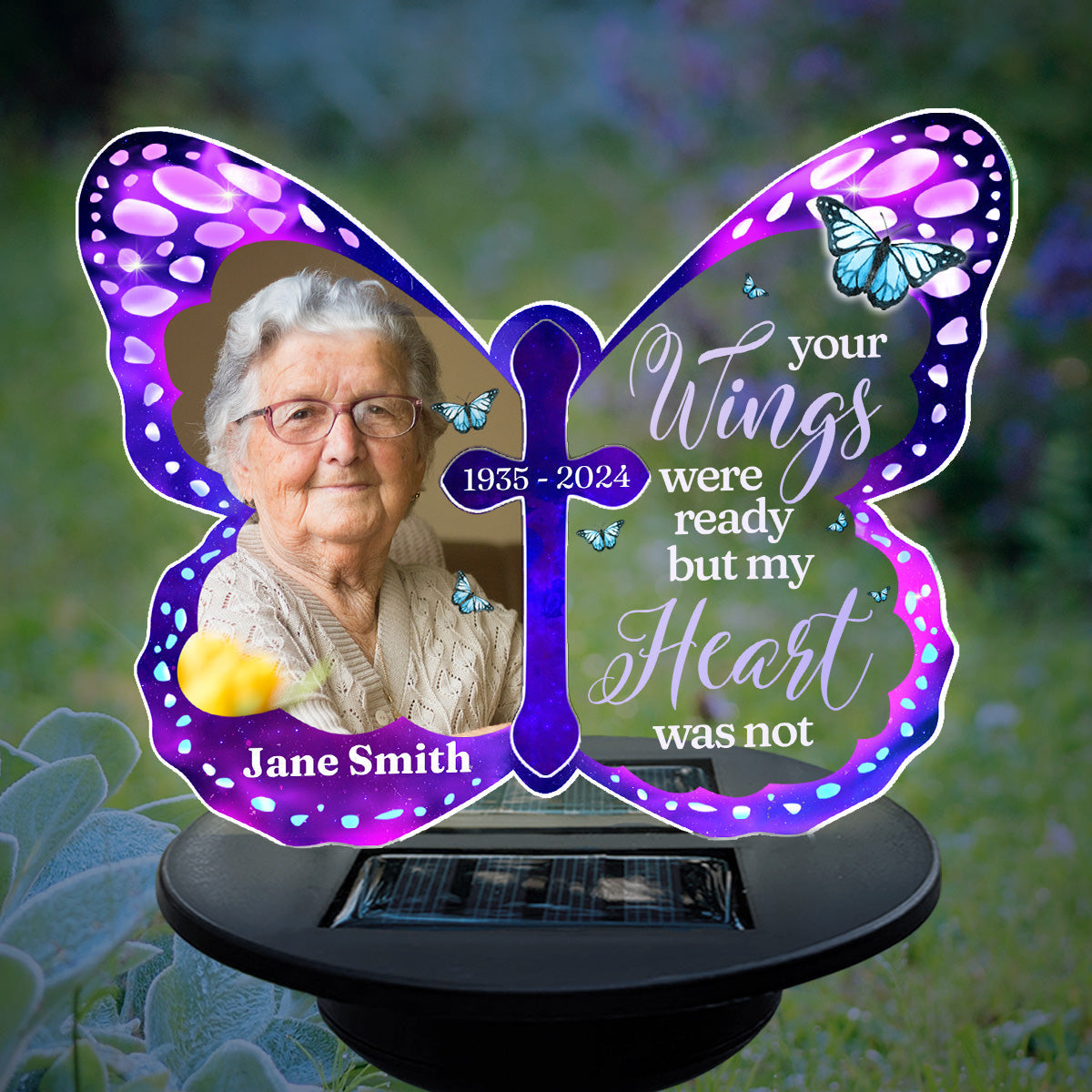 Custom Photo Your Wings Were Ready - Personalized Custom Solar Light