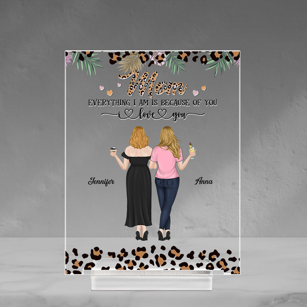 Mother And Daughter - Personalized Custom Acrylic Plaque With Base