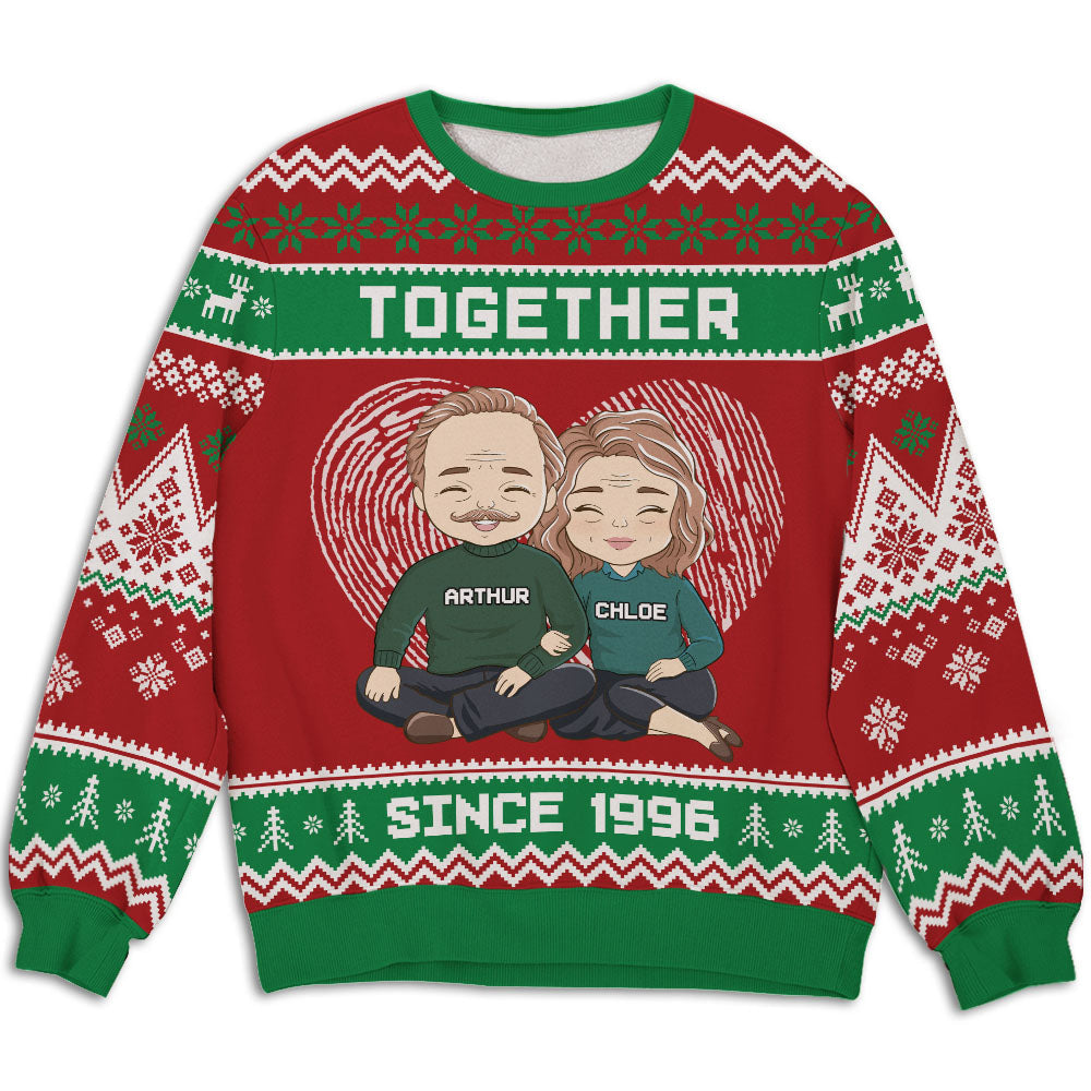 Together - Personalized Custom Couple All-Over-Print Sweatshirt
