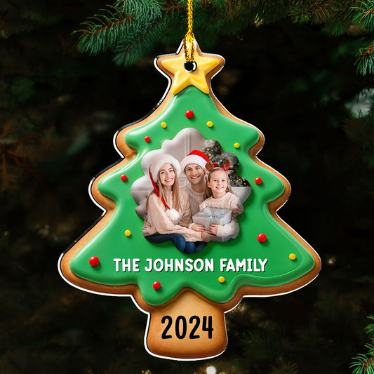 Family Gingerbread Photo - Personalized Custom Acrylic Ornament