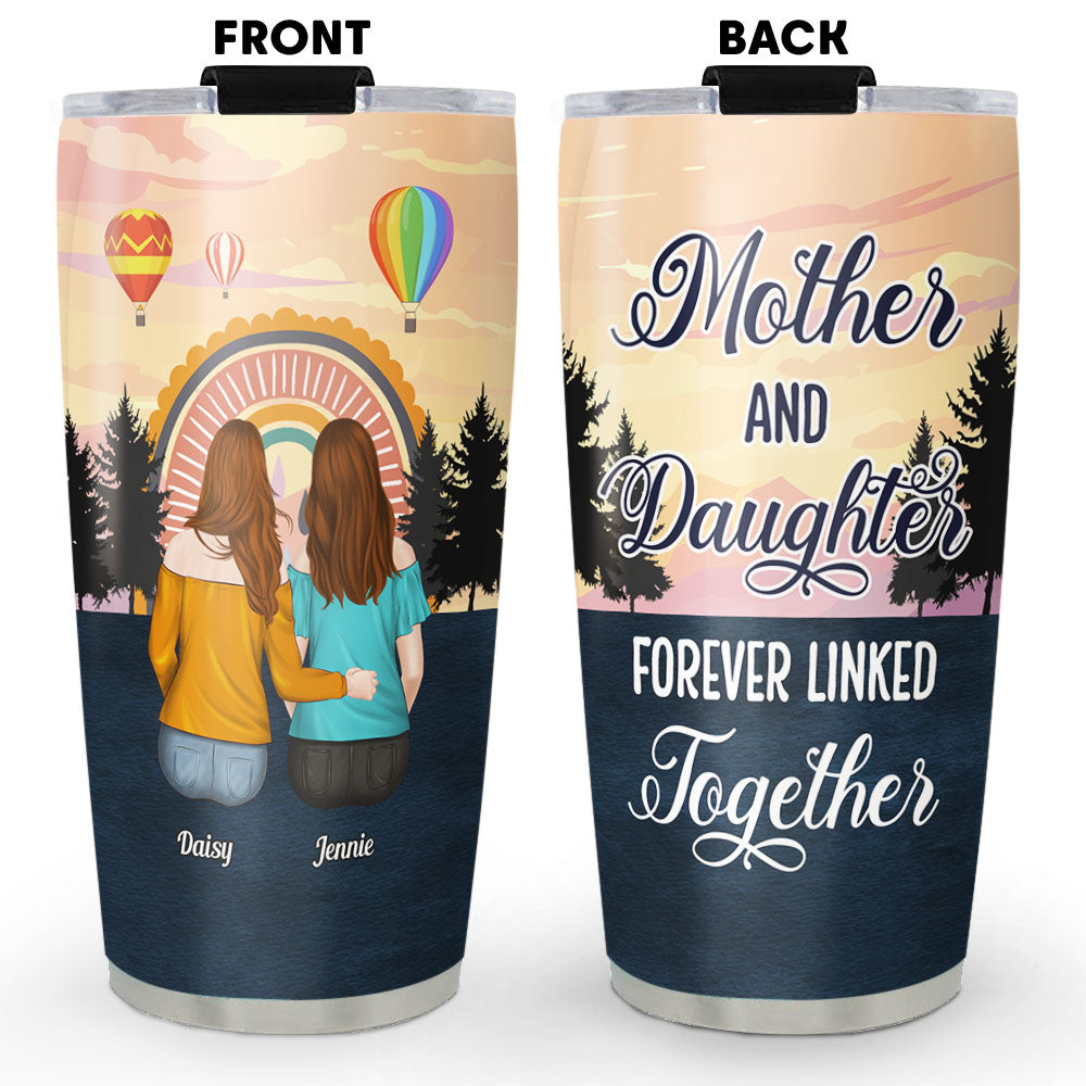 Mother And Daughter Heart - Personalized Custom Tumbler