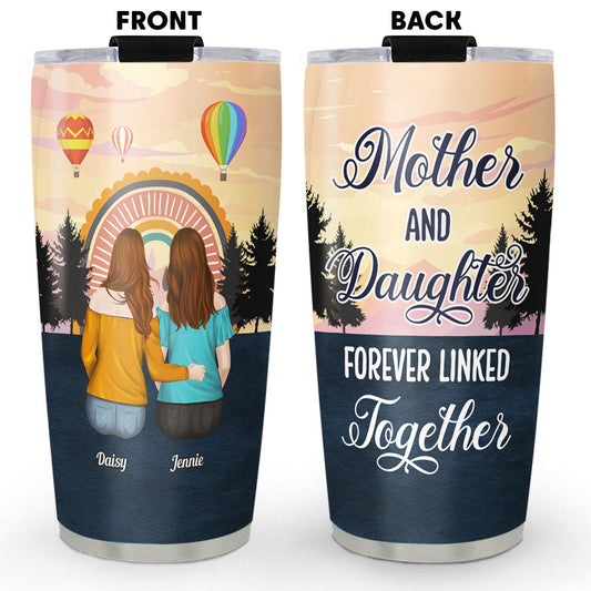 Mother And Daughter Heart - Personalized Custom Tumbler