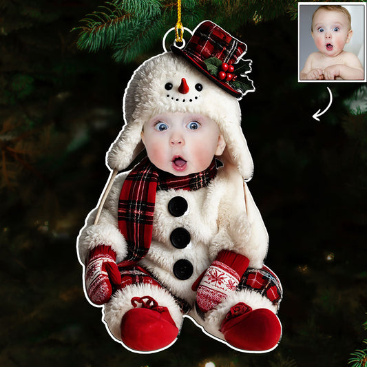 Snowman Baby Custom Photo - Personalized Custom Acrylic Ornament