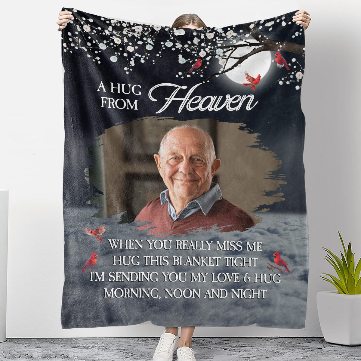 A Hug From Heaven - Personalized Custom Fleece Blanket