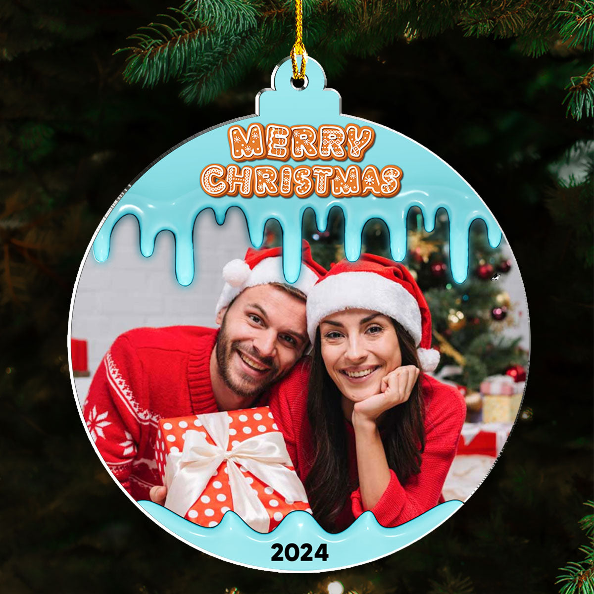 Merry Christmas 2024 - Personalized Custom Acrylic Ornament