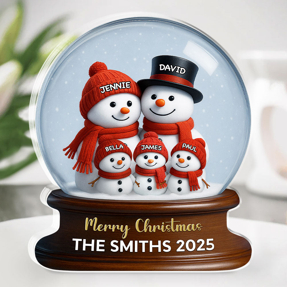 Family Snowglobe - Personalized Custom Acrylic Plaque